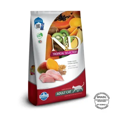 Racao N-D Tropical Selection Gatos Adultos Frango com selo